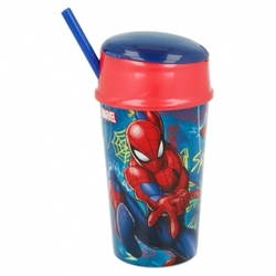 Pohár na pití SPIDERMAN svačinka s brčkem 400ml