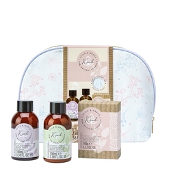 Style & Grace Kind Cosmetic Bag Set - 100ml Body Wash, 100ml Body Lotion, 100g Bath Salt, Cosmetic Bag