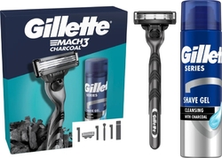 GILLETTE MACH3 Charcoal (strojek + 1NH + gel 200ml)